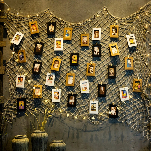 DIY Photo Hanging Display Frames Fish Net for Home Wall Party