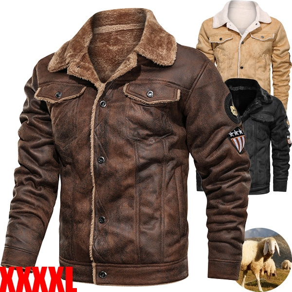 fleece and leather jacket