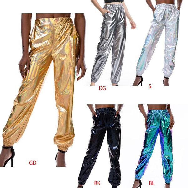 metallic jogger pants