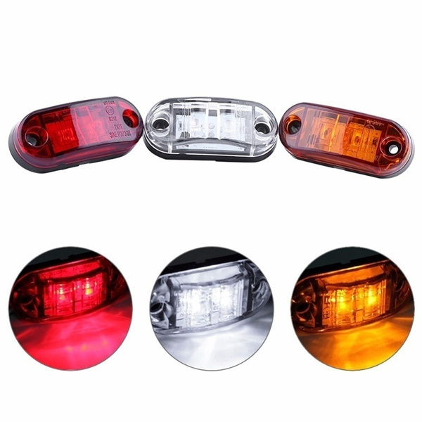 LED Side Marker Clearance Lights – 3-LED, 12-24V – Red/Amber/White – For Trailer, Truck, Caravan