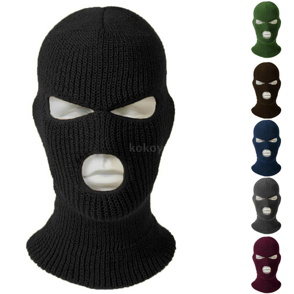 3 Hole Full Face Ski Mask Winter Cap Balaclava Hood Beanie Warm Tactical Hat ed 