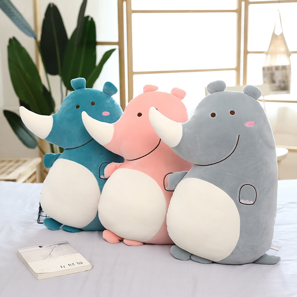 2019 Cute Rhinoceros Plush Toys Sleep Pillow Children Doll Toy Birthday ...