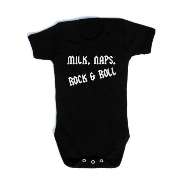 Rock Roll Baby Cotton Short Sleeve Bodysuit Casual Personalized Infant Baby Bodysuit Wish