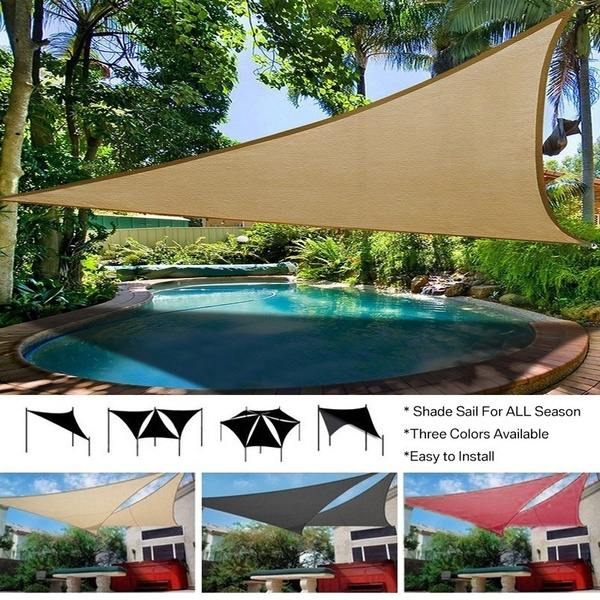Details about   Triangular UV Sun Shade Sail Combination Net Lawn Pool Awning Top Cover Netting 