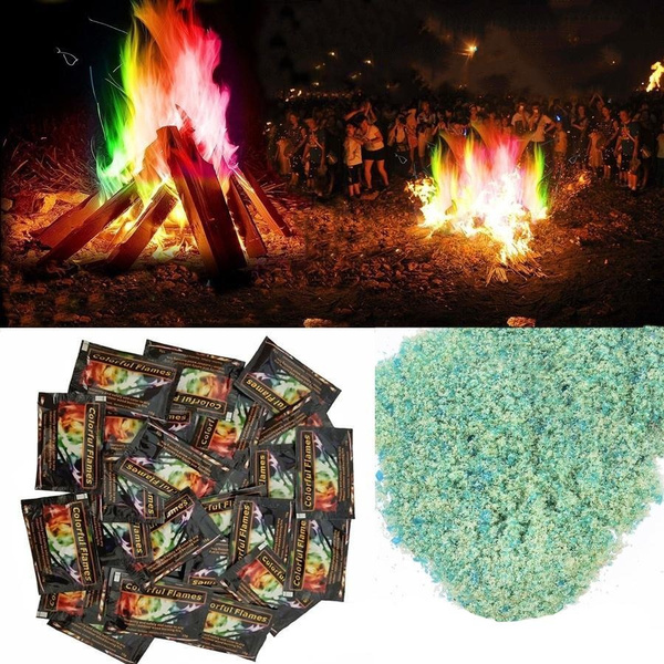 Mystical Fire Magic Tricks Campfire Rainbow Colorful Flame Powder Games Toy