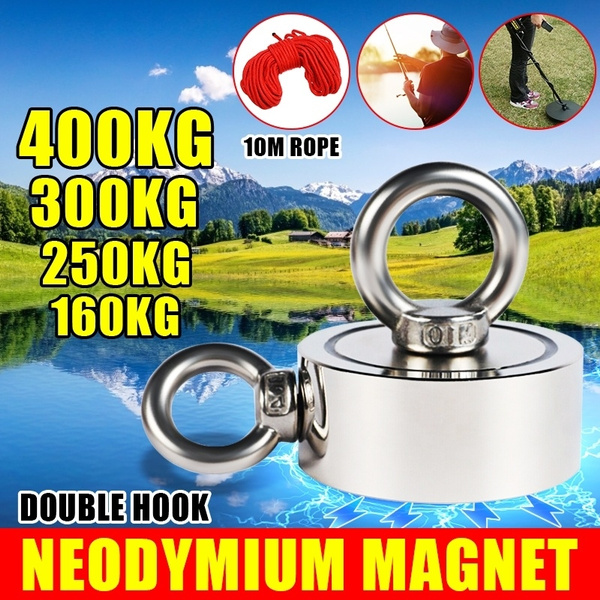 400KG/300KG/250KG/160KG Metal Magnet Detector Neodymium Hunting Fishing 10M
