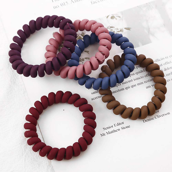 5PCS Elastic Ponytail Holder Frosted Color Women Big Telephone Wire Rubber Bands Hair Rope Hair Ties Hairbands | Wish 5PCS Elastic Ponytail Holder Frosted Color Women Big Telephone Wire Rubber Bands Hair Rope Hair Ties Hairbands | Wish