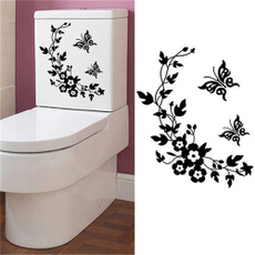 butterfly, 浴室, Flowers, toiletseatsticker
