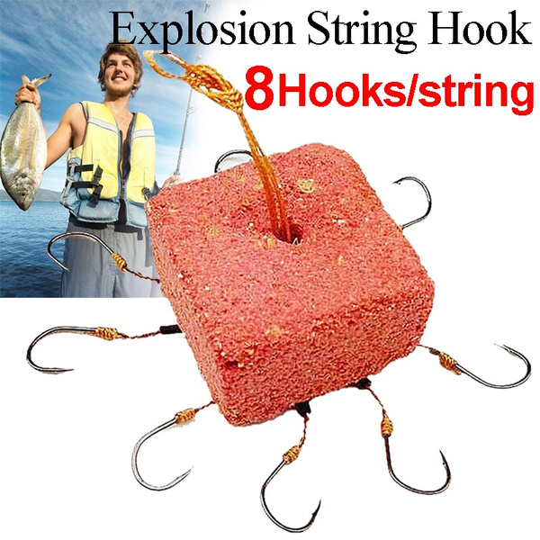2Pcs Fishing Hooks Sea Box Hooks with 8 Strong Carbon Steel