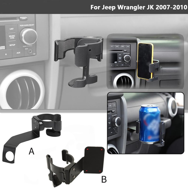 Black Matel Car Water Cup Holder Phone Bracket Holder for Jeep Wrangler JK  JKU 2doors 4doors 2007-2010 | Wish