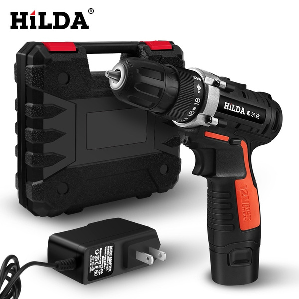 HILDA 12V Electric screwdriver Cordless drill Lithium Battery