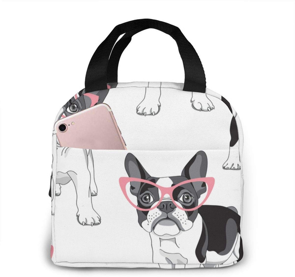 french bulldog insulated lunch bag