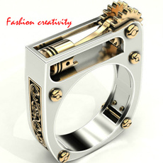 Goth, gold, Stainless Steel, punk rings