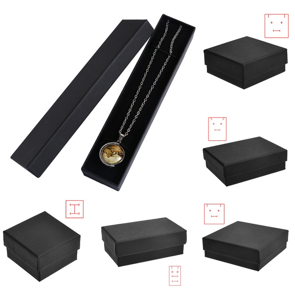 Jewellery Boxes Black Jewelry Gift Box For Necklace Bracelet Earrings
