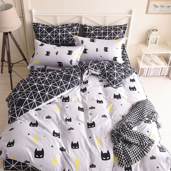 Batman Kids Bedding Duvet Cover Set Pillow Case Cartoon Twin Full Queen King Bed 