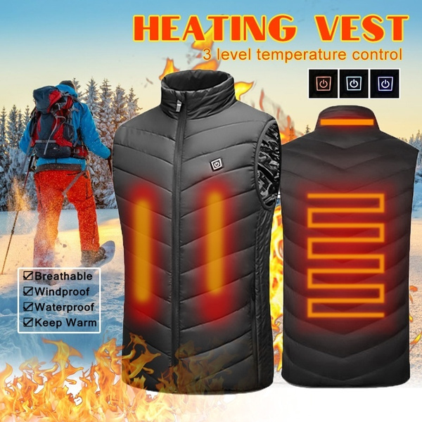 2020 Upgrade Heater vest Intelligent Heating Jacket Winter Carbon Fiber ...