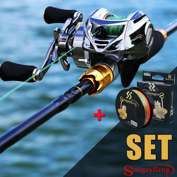 Fishing Rod Set with 1.8m/2.1m Baitcast Fishing Rod and Stainless