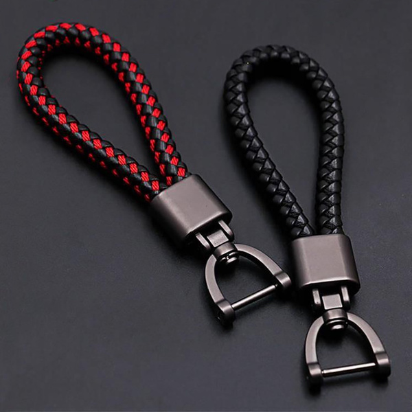 Details about   Hand Woven Horseshoe Buckle Waist Hanging Keyrings Keychain Car Key Holder