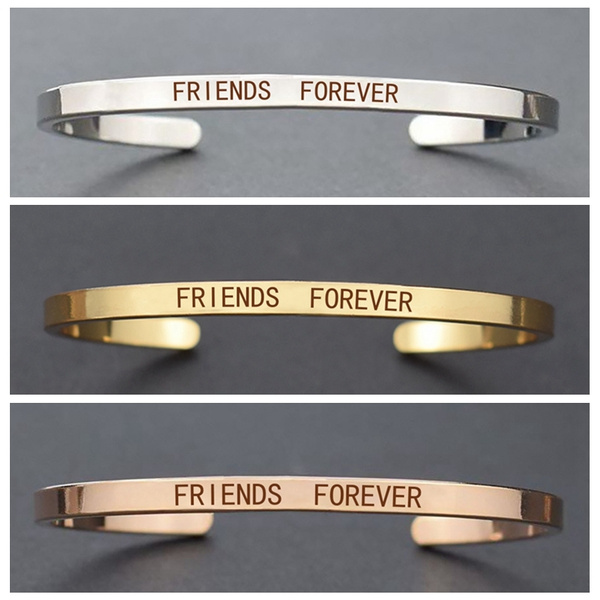 Friend Bracelets Friendship Bracelet Gifts for Friend Birthday Gifts for  Her Long Distance Quotes Engraved Cuff Bangle Jewelry - Yahoo Shopping