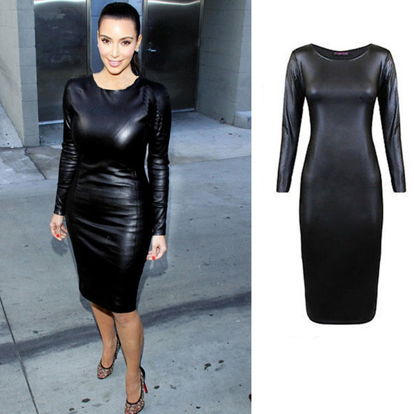 Wish hot sale leather dress