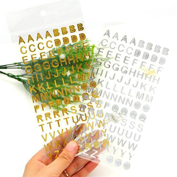 Glitter Alphabet Letter Metallic Sticker Self Adhesive For Card Making DIY Craft 
