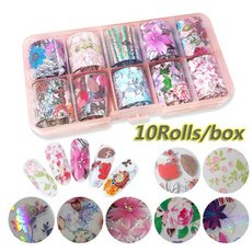 nail decals, Flowers, transfersticker, Colorful