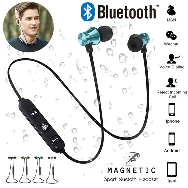 Sweatproof Fitness Bluetooth Earphones Magnetic Sport Wireless Headphones  Running Headset Stereo Super Bass Earbuds In Ear Noise Cancelling with Mic  | Wish