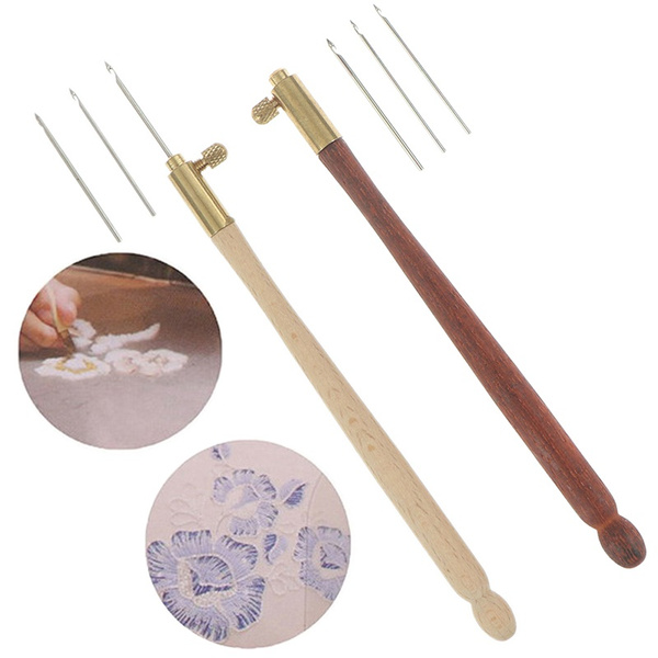 French Embroidery Needles Tambour Crochet Hook Luneville Hook with 3 Needles BW
