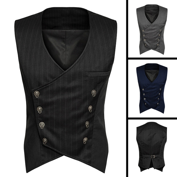 Men's double hot sale breasted vest