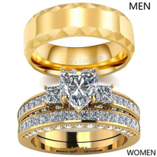 Couple Rings, Steel, heart ring, wedding ring