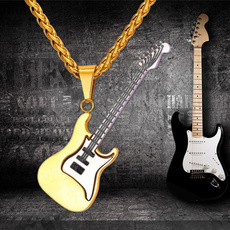 goldplated, guitarpendant, Jewelry, gold