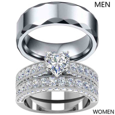 Couple Rings, Steel, whitegoldcouplering, wedding ring
