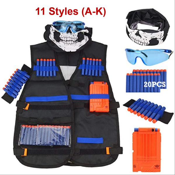 Tactical Vest Kit Adjustable for Nerf N-strike Elite Series Toy Dart Refill Set 