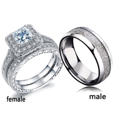 Couple Rings, White Gold, tungstenring, wedding ring