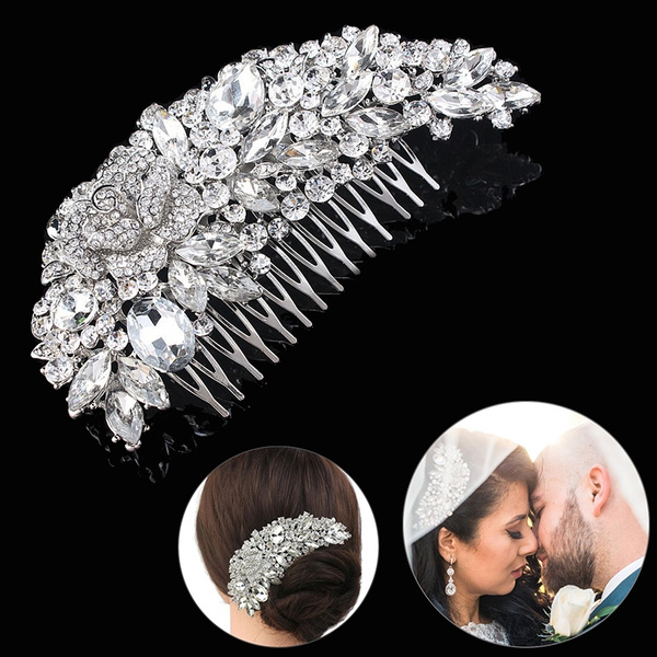 Crystal Wedding Hair Comb Silver Bridal Comb Rhinestone Comb Bridal Hair Comb Crystal Bridal Comb Hair Accessory Wedding Headpiece