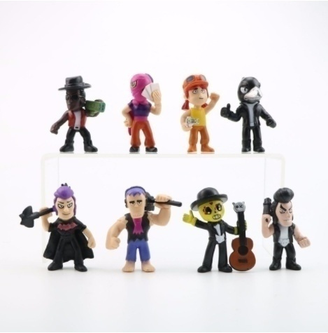 2020 New New 8pcs 3 7cm Original Brawl Stars Games Action Figure Toy Doll For Gift Animation Hobby Collector Halloween Gifts Anime Collectors Halloween Gift Wish - roblox halloween gifts