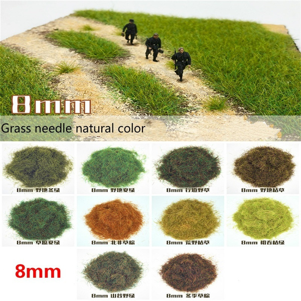 8mm Electrostatic Grass Turf Flock Lawn Nylon Static Grass Powder Miniature  Scenery Architectural Layout