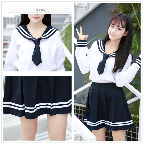 Details about   Japanese High School Uniform Suit JK Cosplay Costume Outfit Sets Long Sleeve 