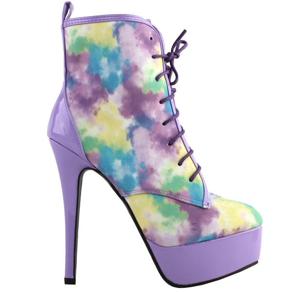 purple lace heels
