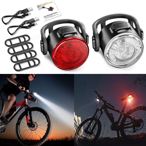 Led Bike Lamp Headlamp Lighting Headlight Torch Rear Light Set