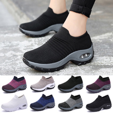 Women's Casual Shoes Wedge Sneakers Women's Air Cushion Running Shoes Breathable Mesh Sneakers Non-slip Platform Shoes