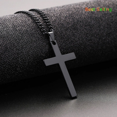 Steel, highqualityblackcrossnecklace, Stainless Steel, crossnecklaceman