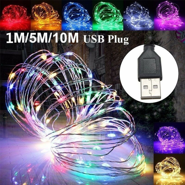 10-100LED USB Connector LED String Fairy Lights 1/5/10M Copper Wire ...