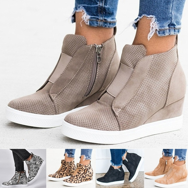 plus size wedge sneakers