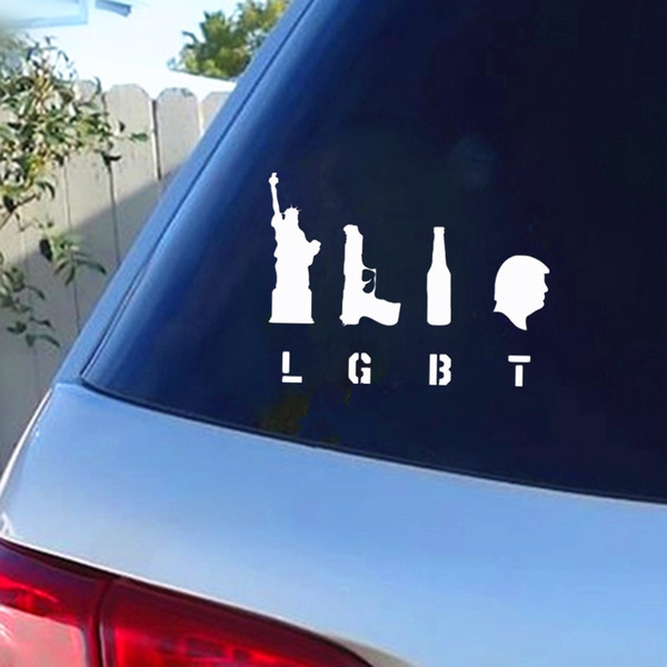 LGBT Liberty Guns Beer Trump Funny Political Decal Bumper Sticker Cars Trucks Walls Laptop Toolbox Guitar Skateboard Scooter Wish