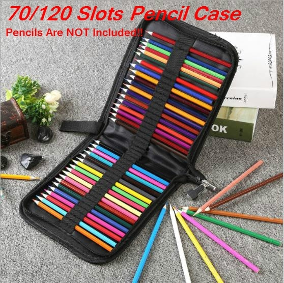 120-slot Black Canvas Pencil Case