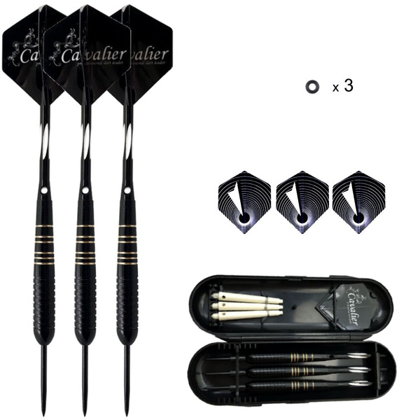 3 Professional Aluminum Black Steel Pointed Darts Set With Darts And 23 EL 