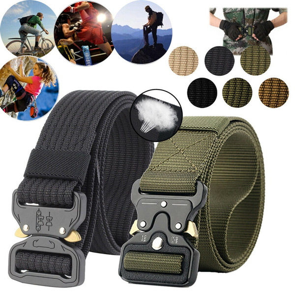 Mens Military Belt Buckle Combat Waistband Tactical Rescue Tool Adjustable 