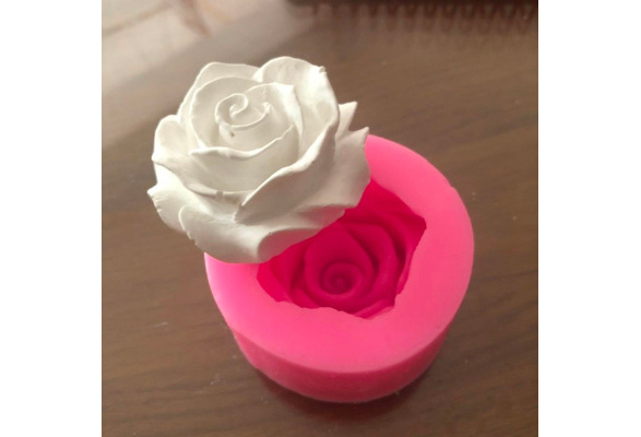 Whaline 4Pcs Valentine's Day Mold 3D Rose Silicone Mold Assorted Rose  Flower Bloom Shape Fondant Mould Chocolate Candy Mold Cake Cupcake Topper