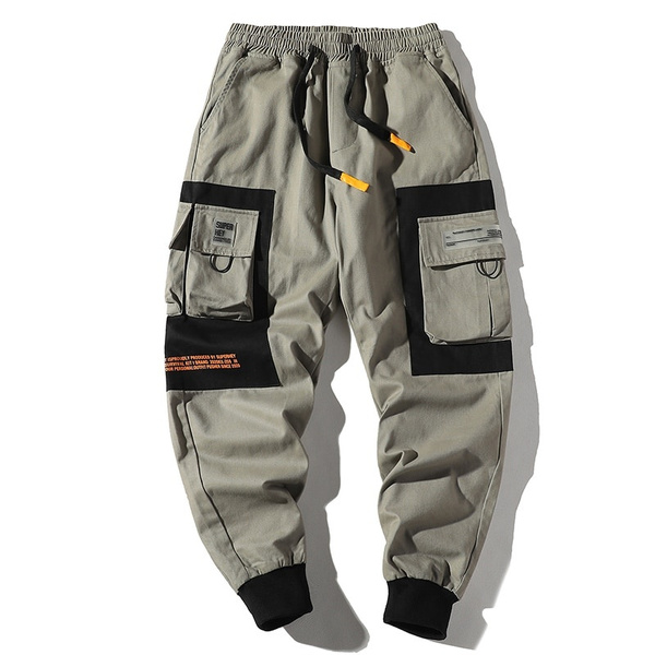 YYG-Men Pencil Cotton Mutli-Pockets Ankle Cargo Harem Pants Sweatpants Pants Trousers